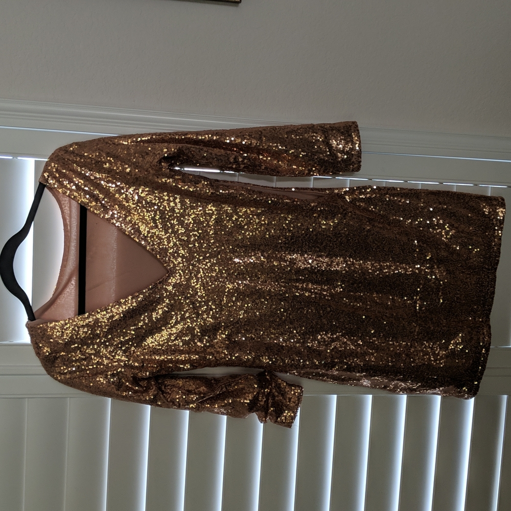 Gold sequin party dress. Size 8/M